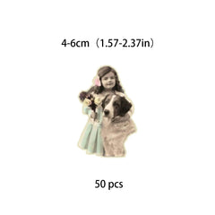 50pcs Nag Girl Sticker DIY Computer Scrapbooking Student Stationery Arts Crafts