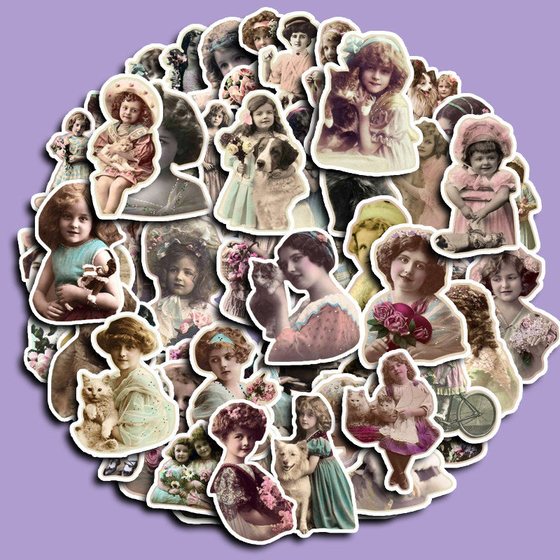 50pcs Nag Girl Sticker DIY Computer Scrapbooking Student Stationery Arts Crafts