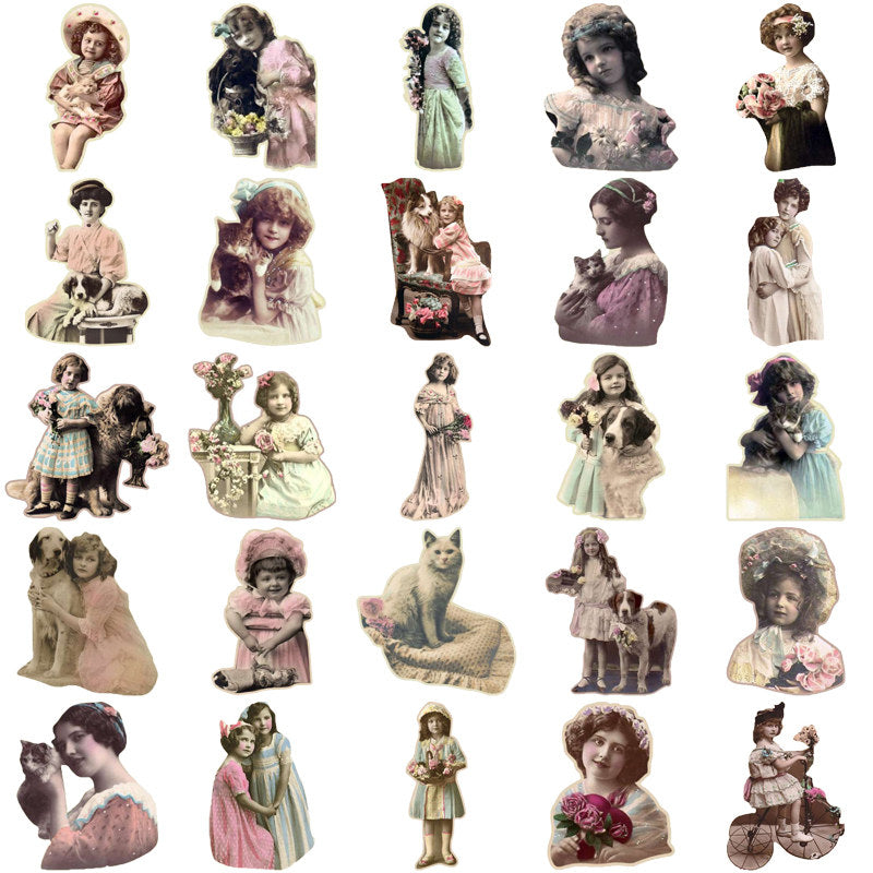 50pcs Nag Girl Sticker DIY Computer Scrapbooking Student Stationery Arts Crafts