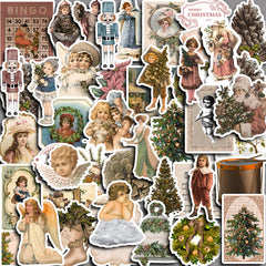 50pcs Romantic Christmas Stickers DIY Scrapbook Arts Crafts Washi Stickers