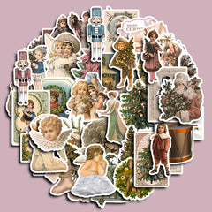 50pcs Romantic Christmas Stickers DIY Scrapbook Arts Crafts Washi Stickers