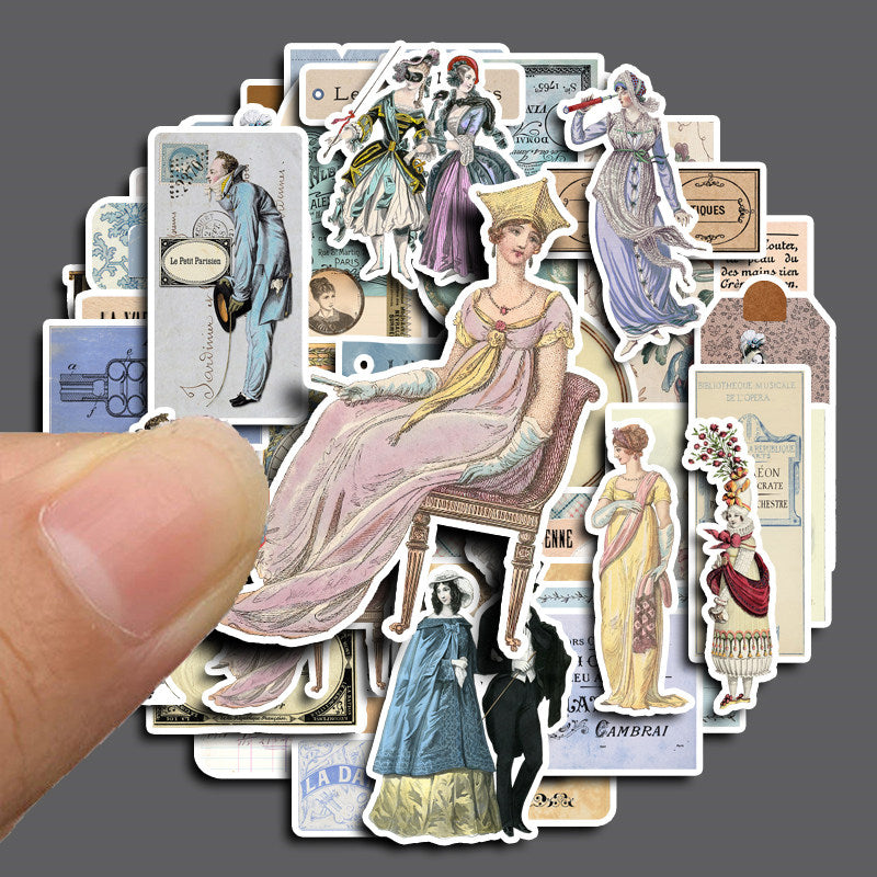 50pcs Romantic Stickers for DIY Scrapbook Arts & Crafts