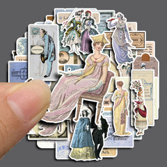 50pcs Romantic Stickers for DIY Scrapbook Arts & Crafts