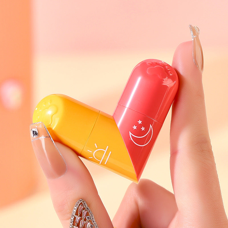 Heart Lip Balm Couple Lipstick Dual use Moisturizing Fruity Lipstick
