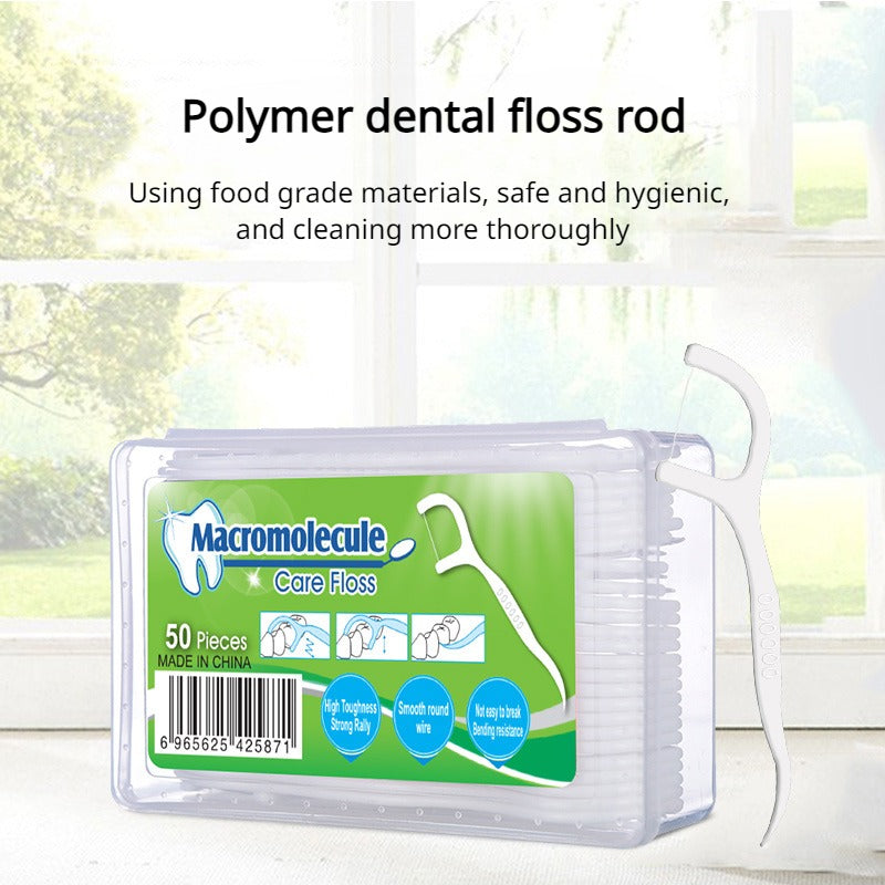 50pcs Dental Floss Picks Small Square Boxed Plastic Toothpicks