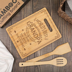 Grandpa Birthday Bamboo Cutting Board Engraved Gift From Grandchildren