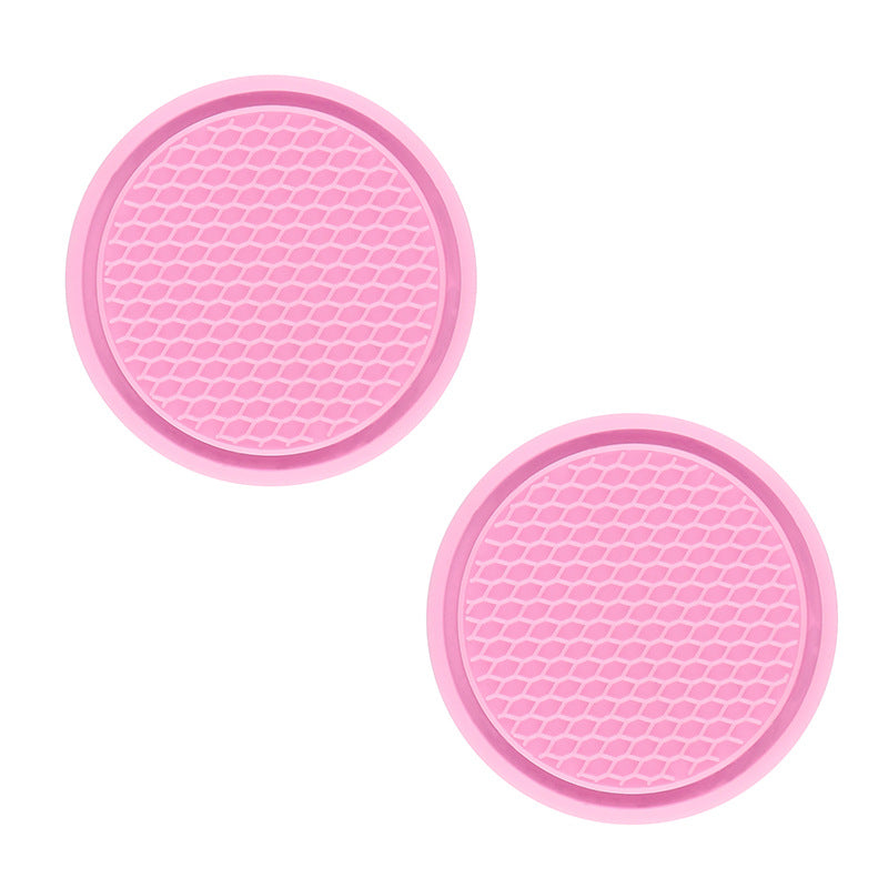 2pcs Colorful Car Cup Holder Anti Slip Coasters PVC Car Coasters
