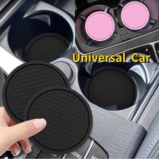 2pcs Colorful Car Cup Holder Anti Slip Coasters PVC Car Coasters