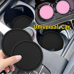 2pcs Colorful Car Cup Holder Anti Slip Coasters PVC Car Coasters
