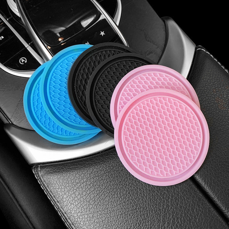 2pcs Colorful Car Cup Holder Anti Slip Coasters PVC Car Coasters