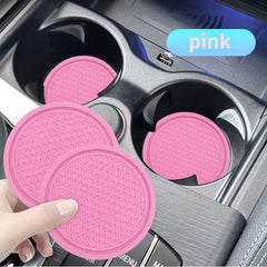 2pcs Colorful Car Cup Holder Anti Slip Coasters PVC Car Coasters