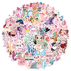 100pcs Axolotl Cartoon Graffiti Decoration Stickers - Fun & Creative Gift