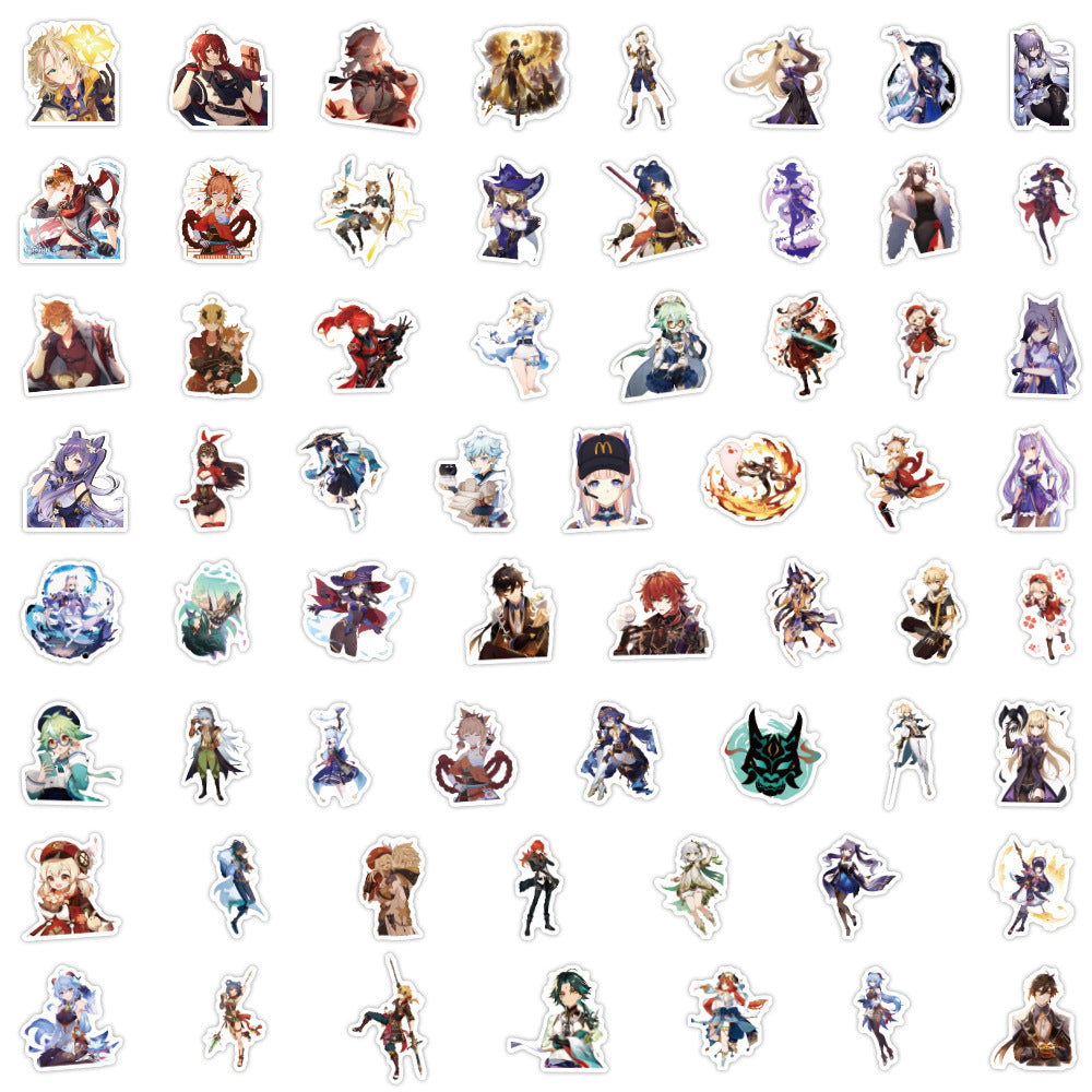 60pcs Anime Stickers Pack Vinyl Waterproof Stickers For Water Bottles