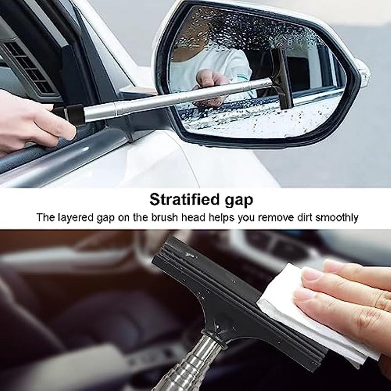 Telescopic Auto Mirror Squeegee Cleaner - Retractable Glass Clean