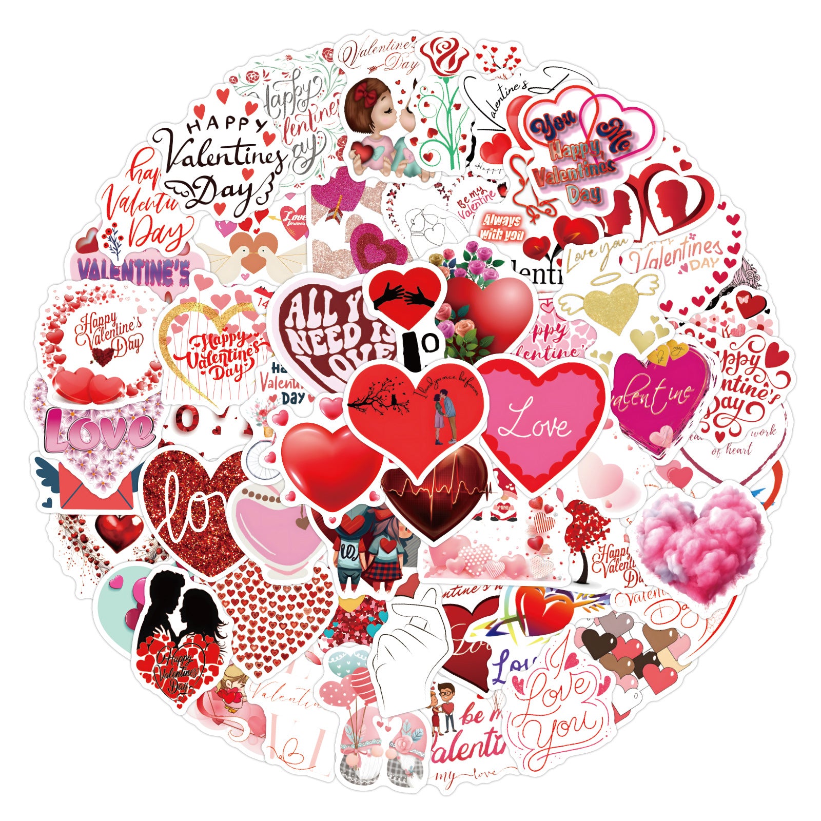 100 Love Stickers Pack Vinyl Waterproof Stickers for Water Bottle Laptop
