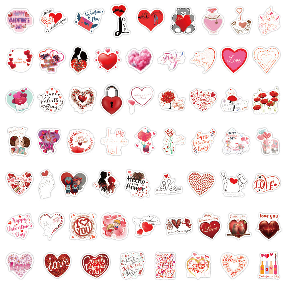 100 Love Stickers Pack Vinyl Waterproof Stickers for Water Bottle Laptop