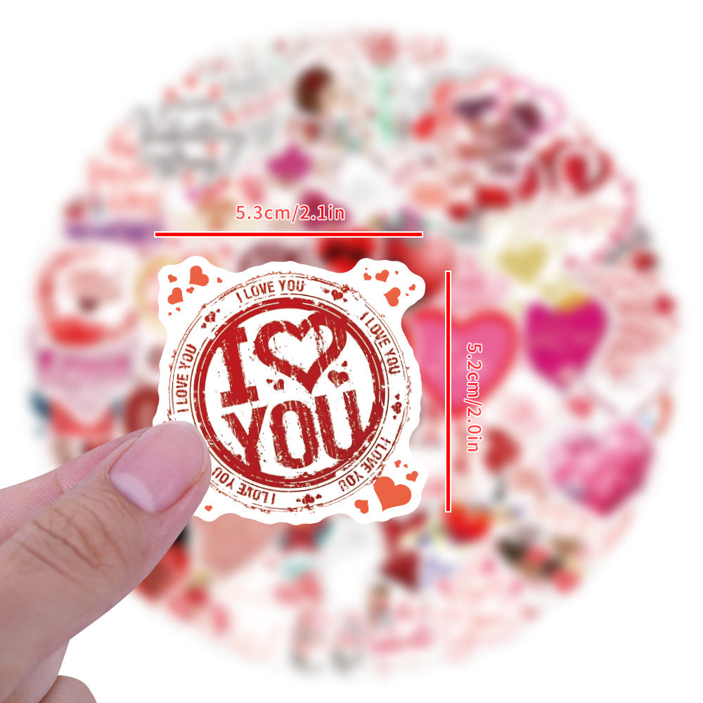 100 Love Stickers Pack Vinyl Waterproof Stickers for Water Bottle Laptop