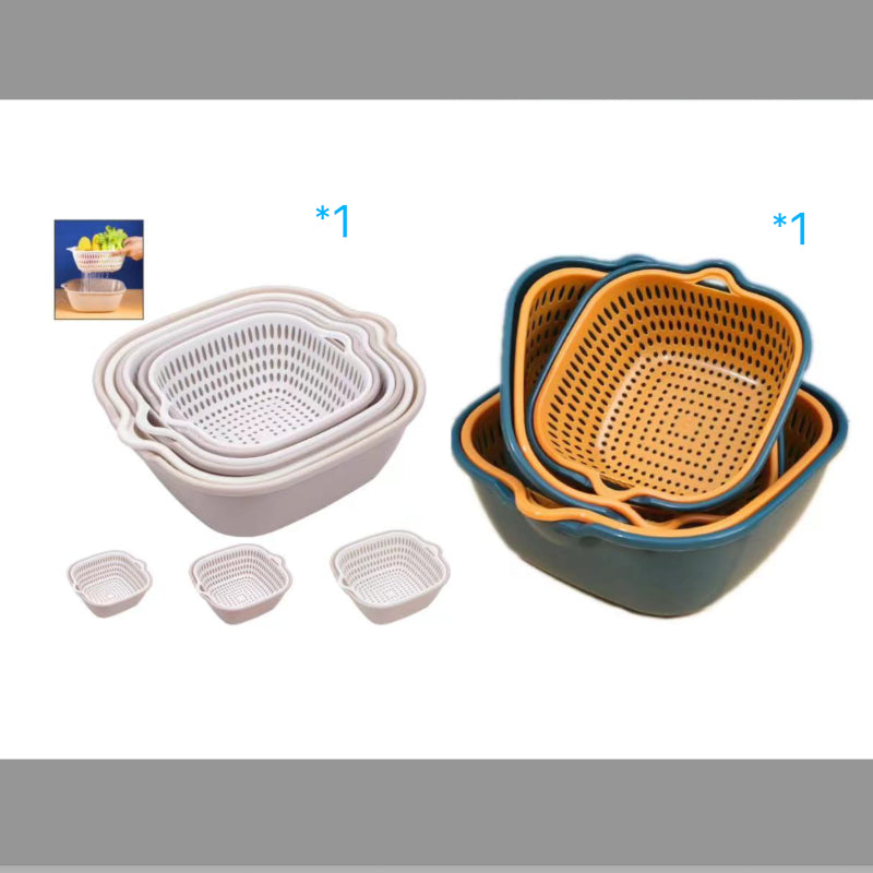 Double Layer Drain Basket Vegetable Washing Colander Basket