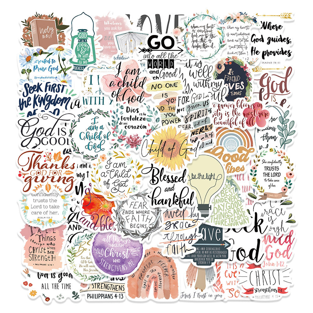 52pcs Bible Stickers For Adults Waterproof Vinyl Stickers