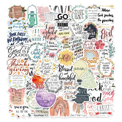 52pcs Bible Stickers For Adults Waterproof Vinyl Stickers