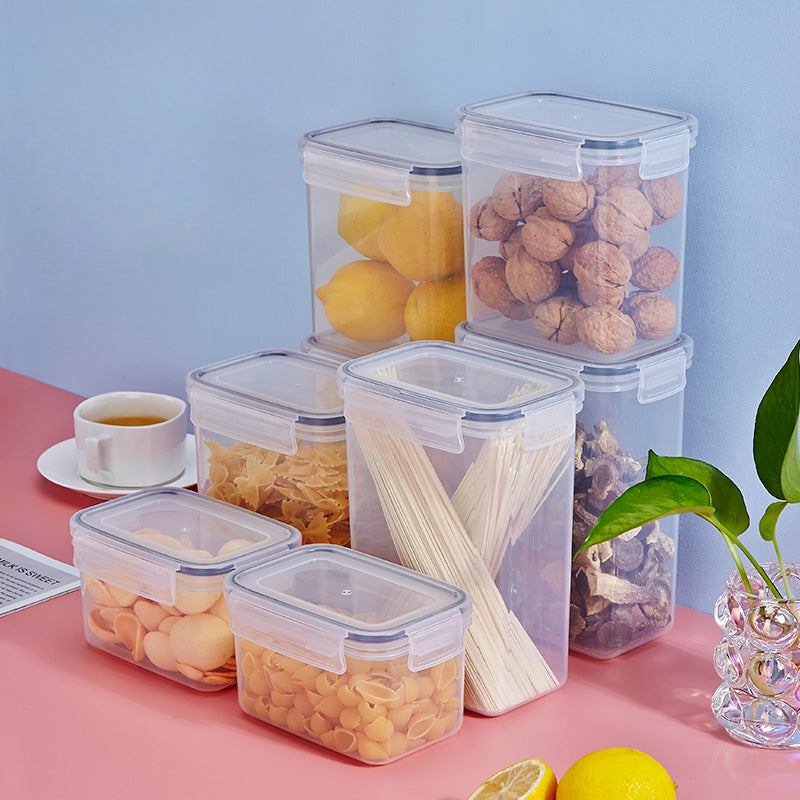 Plastic Sealed Jar with Lid Storage Box for Cereal Rice Pasta Tea Nuts