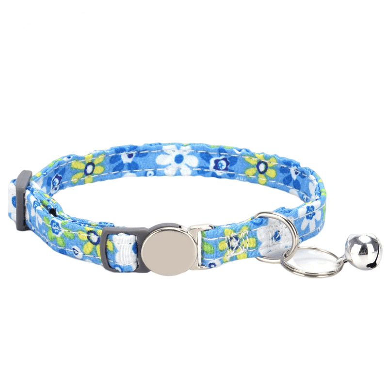 Floral Pet Collar Bell Adjustable Cat Dog Necklace