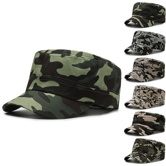 Vintage Camo Military Hat Flat Top Cap For Men Outdoor Sports