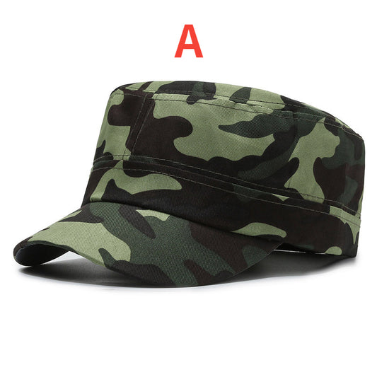 Vintage Camo Military Hat Flat Top Cap For Men Outdoor Sports