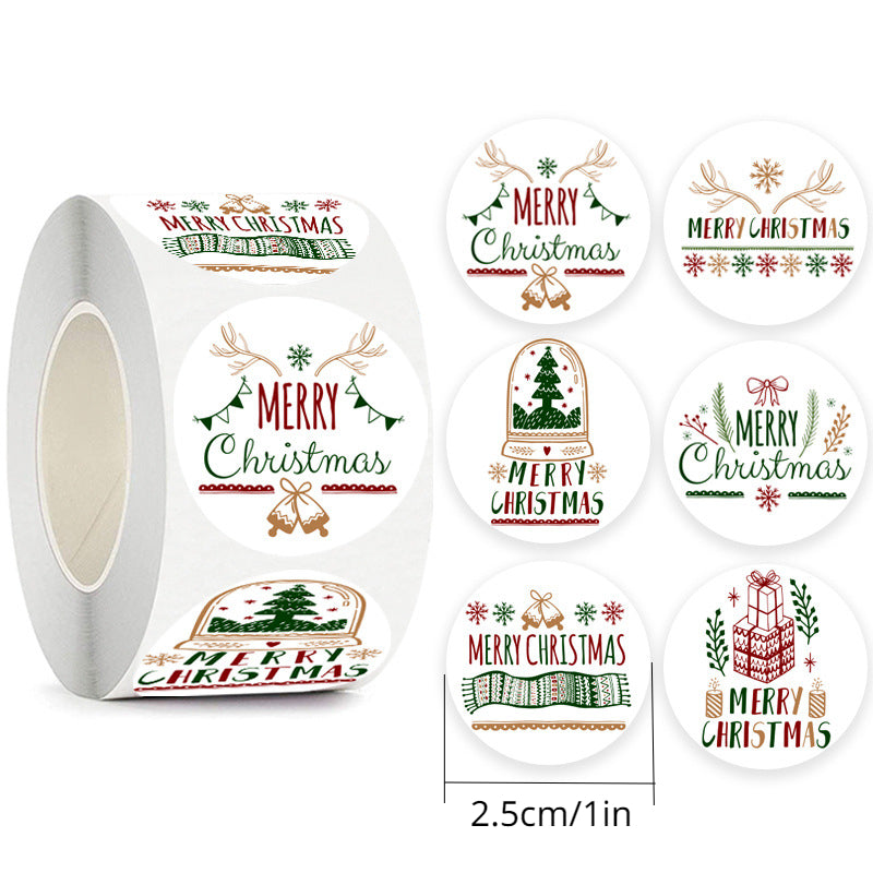 500pcs Christmas Stickers Gift Bag Seal Sticker Labels Navidad Box Decoration