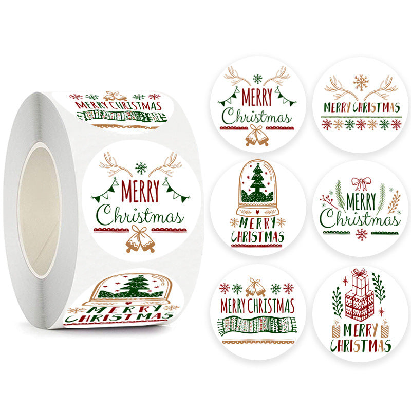 500pcs Christmas Stickers Gift Bag Seal Sticker Labels Navidad Box Decoration