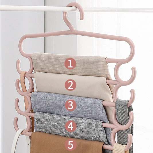 5-Layer Pants Towel Scarfs Racks Storage Organizer