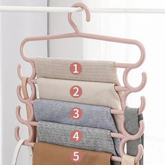 5-Layer Pants Towel Scarfs Racks Storage Organizer