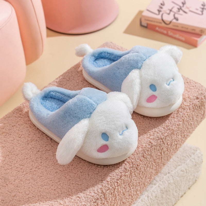 Girls' Cartoon Furry House Shoes, Non Slip Soft Bottom, Indoor Autumn Winter
