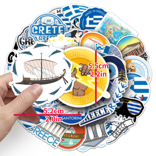 50pcs Greek Sea Boat Graffiti Stickers Waterproof Decoration Stickers DIY