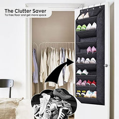 Over The Door Shoe Storage Organizer With Large Deep Pockets