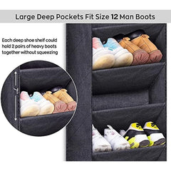 Over The Door Shoe Storage Organizer With Large Deep Pockets