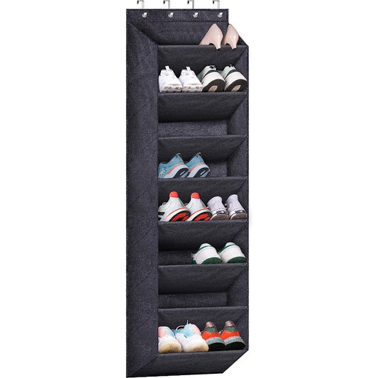 Over The Door Shoe Storage Organizer With Large Deep Pockets