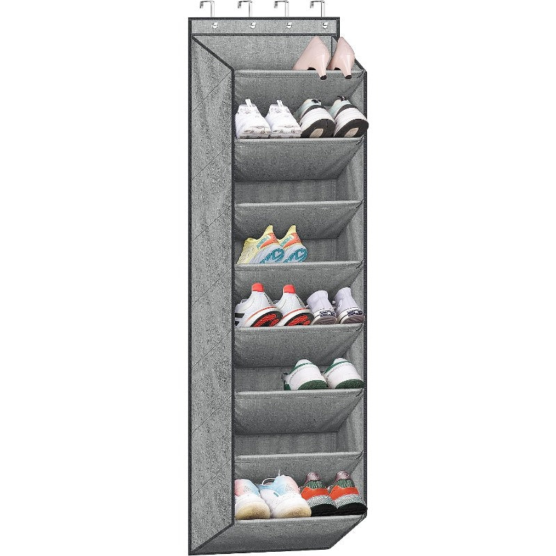 Over The Door Shoe Storage Organizer With Large Deep Pockets