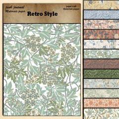 12 Sheets Retro Journal Paper for DIY Background, Gift for Women