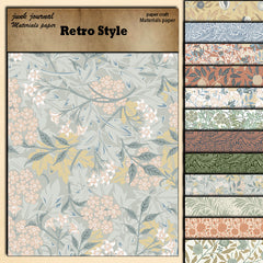 12 Sheets Retro Journal Paper for DIY Background, Gift for Women