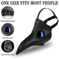 3pcs Halloween Horror Costume Set: Bird Mouth Mask, Cape & Balaclava