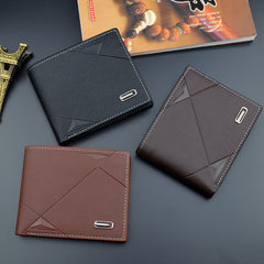 Men's PU Leather Short Wallet Money Clip Card Holder Coin Purse