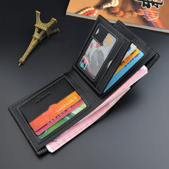 Men's PU Leather Short Wallet Money Clip Card Holder Coin Purse