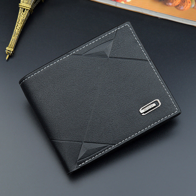 Men's PU Leather Short Wallet Money Clip Card Holder Coin Purse