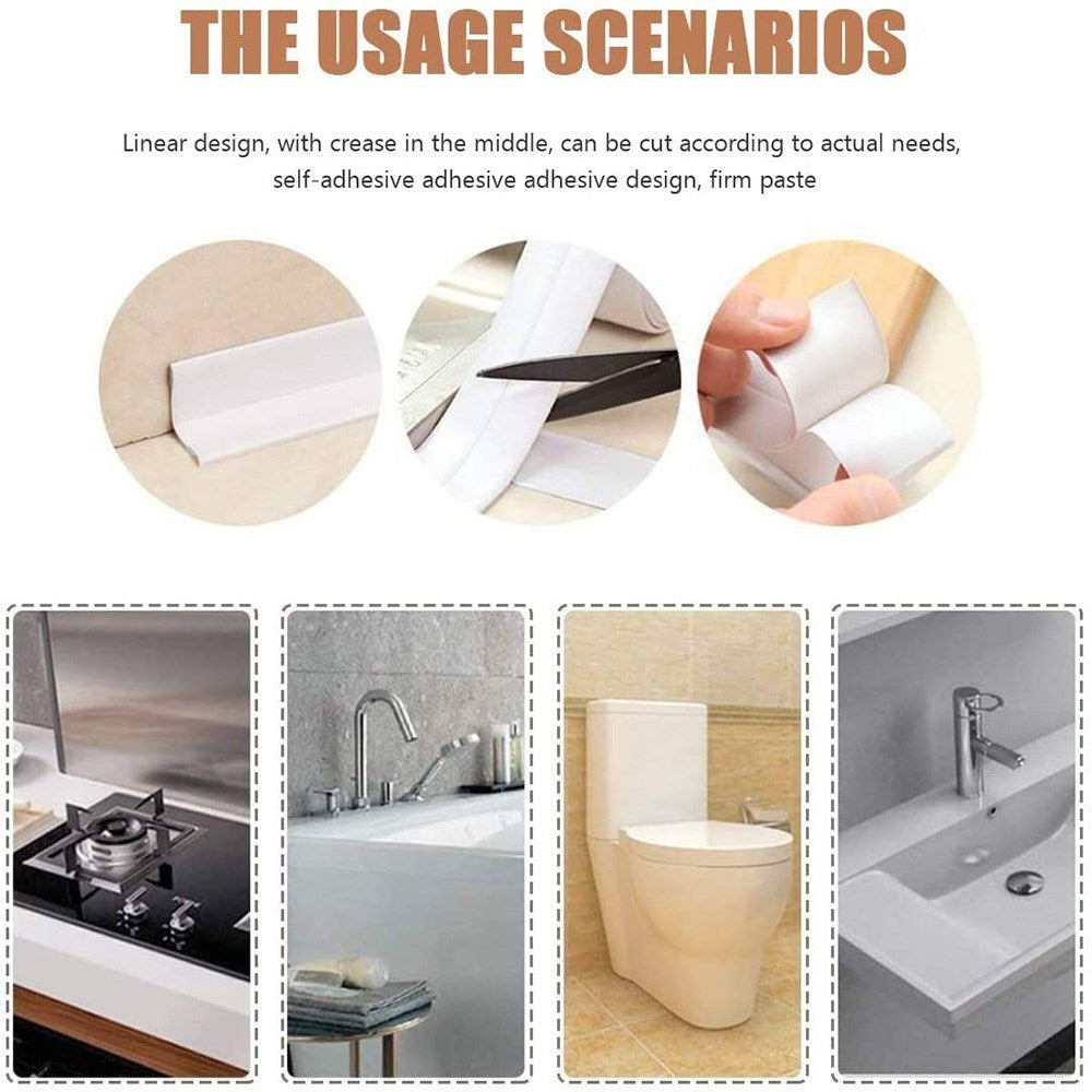 PVC Self Adhesive Waterproof Sealing Tape Strip for Bathroom Kitchen Sink