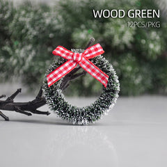 12pcs Christmas Garlands With Bows Xmas Vine Ring Decoration