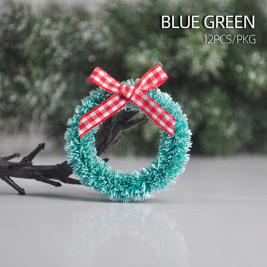12pcs Christmas Garlands With Bows Xmas Vine Ring Decoration