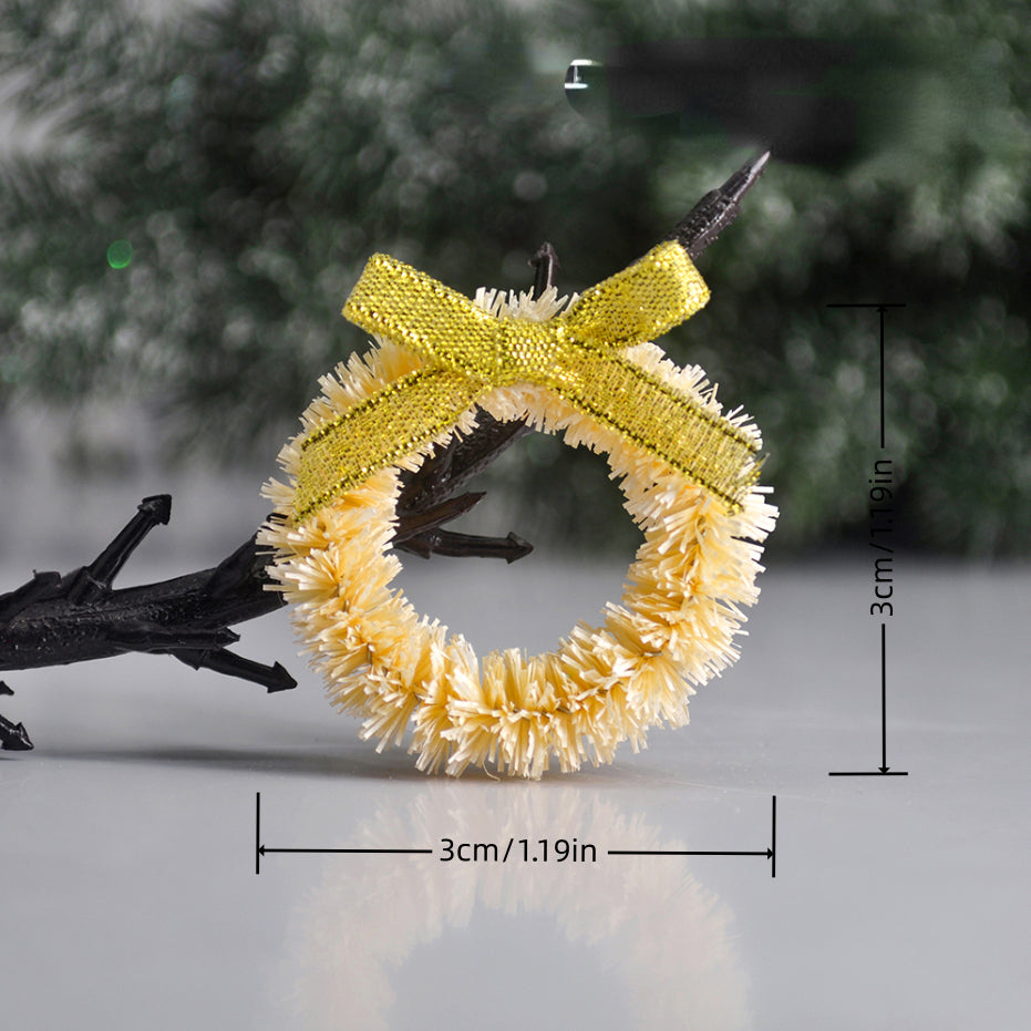12pcs Christmas Garlands With Bows Xmas Vine Ring Decoration