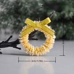 12pcs Christmas Garlands With Bows Xmas Vine Ring Decoration