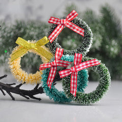 12pcs Christmas Garlands With Bows Xmas Vine Ring Decoration